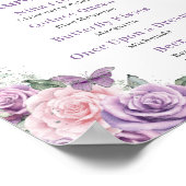 Poster Chic Lilac Rose Floral Quinceanera Bar Menu Boisso (Coin)