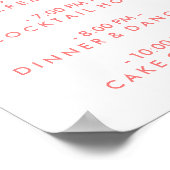 Poster Chic Mâle Lettre Mariage Jour De L'Horaire (Coin)