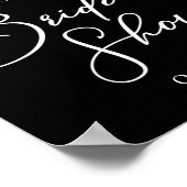 Poster Chic Mariage Blanc Personnalisé Fête de Fiançaille (Coin)