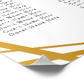 Poster Chic mariage floral faux or rouge (Coin)