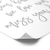 Poster Chic Mariage Lettré À La Main Manquant Les Aimés (Coin)