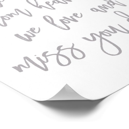 Poster Chic Mariage Lettré À La Main Manquant Les Aimés (Coin)