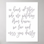 Poster Chic Mariage Lettré À La Main Manquant Les Aimés (Devant)