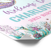 Poster Chic Mermaid Anniversaire sous l'Affiche de bienve (Coin)