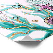 Poster Chic Mermaid Baby shower sous la mer Bienvenue (Coin)