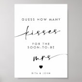 Poster Chic Modern Kisses pour Mme Fête des mariées Jeu S (Devant)