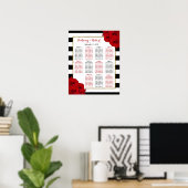 Poster Chic Moderne Luxe Mariage Collection - Roses rouge (Bureau à domicile)