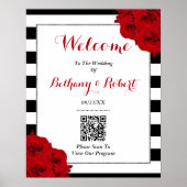 Poster Chic Moderne Luxe Mariage Collection - Roses rouge (Devant)