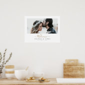 Poster Chic Moderne Or Horizontal Photo Mariage Bienvenue (Cuisine)