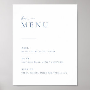Poster Chic + Moderne Script Barre de Mariage Menu Signe