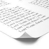 Poster Chic Monogramme Moderne Mariage noir & blanc Siège (Coin)