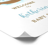 Poster Chic Noah's Ark Boy Baby shower Bienvenue (Coin)