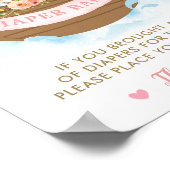 Poster Chic Noah's Ark Girl Baby shower Déchets Raffle (Coin)