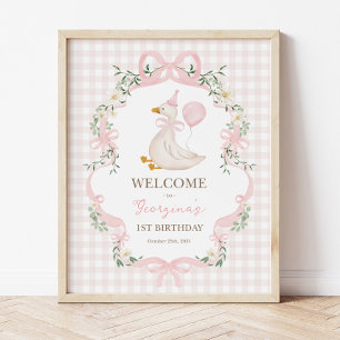 Poster Chic One Silly Goose Rose Balloon Anniversaire Bie