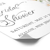 Poster Chic Pastel Blush Blanc Bleu Fête des mariées Flor (Coin)