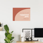 Poster Chic pêche en terre cuite Accueil de l'engagement (Bureau à domicile)