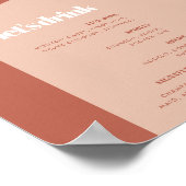 Poster Chic pêche en terre cuite arche mariage Bar menu (Coin)