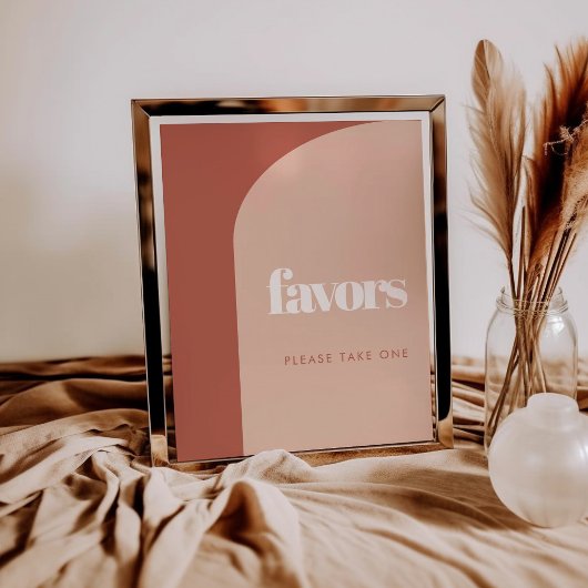 Poster Chic pêche en terre cuite arche mariage des faveur