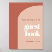 Poster Chic pêche Signer notre livre d'hôtes signe mariag (Devant)