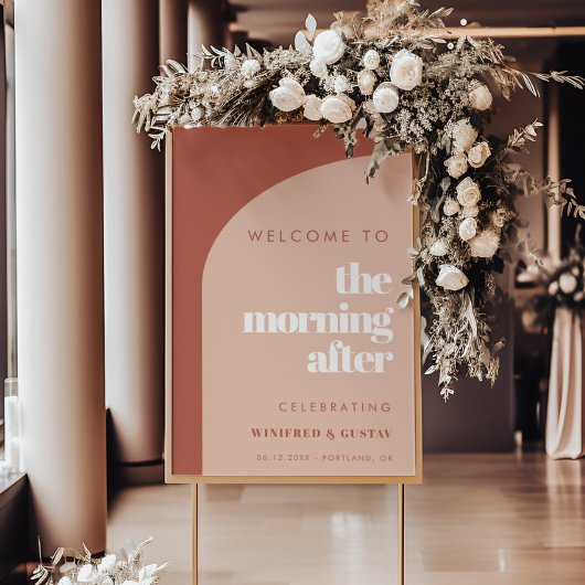 Poster Chic pêche terre cuite Le matin après l'accueil