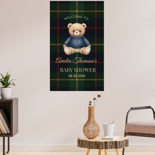 Poster Chic Preppy Teddy Bear Baby Shower  (Salon 3)