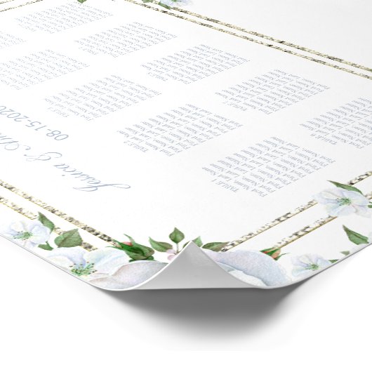 Poster Chic Rose & Argent Bordure Platine Plastique (Coin)