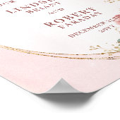 Poster Chic Rose Gold Floral Greenery Wedding Welcome  (Coin)