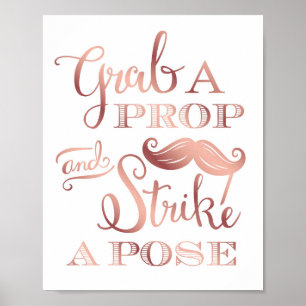 Poster Chic Rose Gold GRAB A PROP Signe photo Imprimer