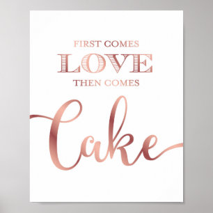 Poster Chic Rose Gold LOVE ALORS GÂTEAU CÔTÉ SIGNALER Imp