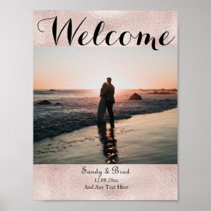 Poster Chic Rose Gold Photo personnalisée Enregistrer le