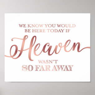 Poster Chic Rose Gold SI HEAVEN N'ÉTAIT PAS JUSQU'À PRÉSE