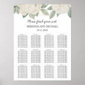 Poster CHIC ROSES BLANCHES FLEURS mariage BOTANIQUE (Devant)