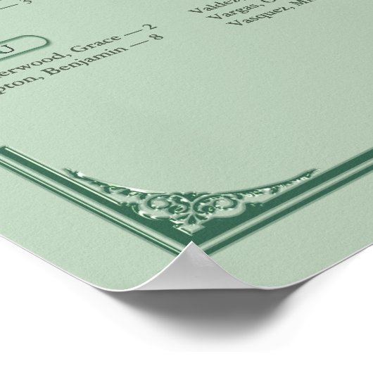 Poster Chic Sage Eucalyptus Green Wedding Seating Chart (Coin)