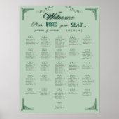 Poster Chic Sage Eucalyptus Green Wedding Seating Chart (Devant)