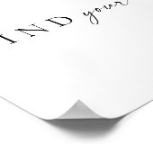 Poster Chic + Simple Mariage Script Trouvez Votre Siège S (Coin)