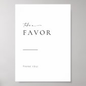 Poster Chic + Simple Moderne Script Mariage Faveurs Signe (Devant)