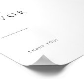 Poster Chic + Simple Moderne Script Mariage Faveurs Signe (Coin)