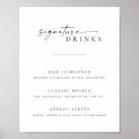Chic + Simple Script Mariage Signature Boissons Si