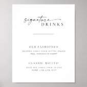 Poster Chic + Simple Script Mariage Signature Boissons Si (Devant)