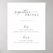 Poster Chic + Simple Script Mariage Signature Boissons Si (Devant)