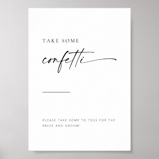 Poster Chic + Simple Script Moderne Confetti Toss Sign (Devant)