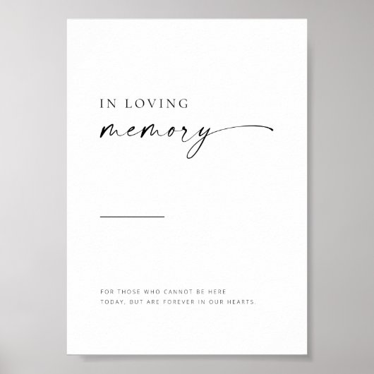 Poster Chic + Simple Script Moderne En Mémoire Du Signe (Devant)