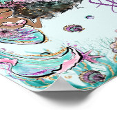 Poster Chic Sirène Baby Shower Prendre une Shellfie (Coin)