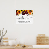 Poster Chic Sunflower Bourgogne Bachelorette Bienvenue (Cuisine)