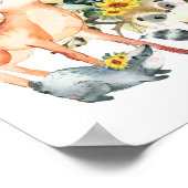 Poster Chic Sunflower Woodland Forest Baby shower Bienven (Coin)