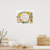 Poster Chic Sunflower Woodland Forest Baby shower Bienven (Cuisine)