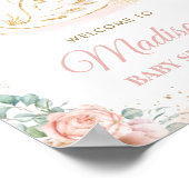 Poster Chic Swan Princess Blush Peach Floral Bienvenue (Coin)