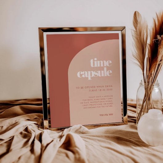 Poster Chic Terracotta Time capsule 1er signe anniversair