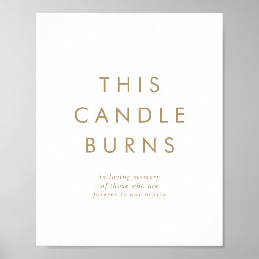 Poster Chic Typographie Dorée Cette Bougie Brûle Mariage (Devant)