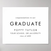 Poster Chic Typographie Félicitations Diplômé (Devant)